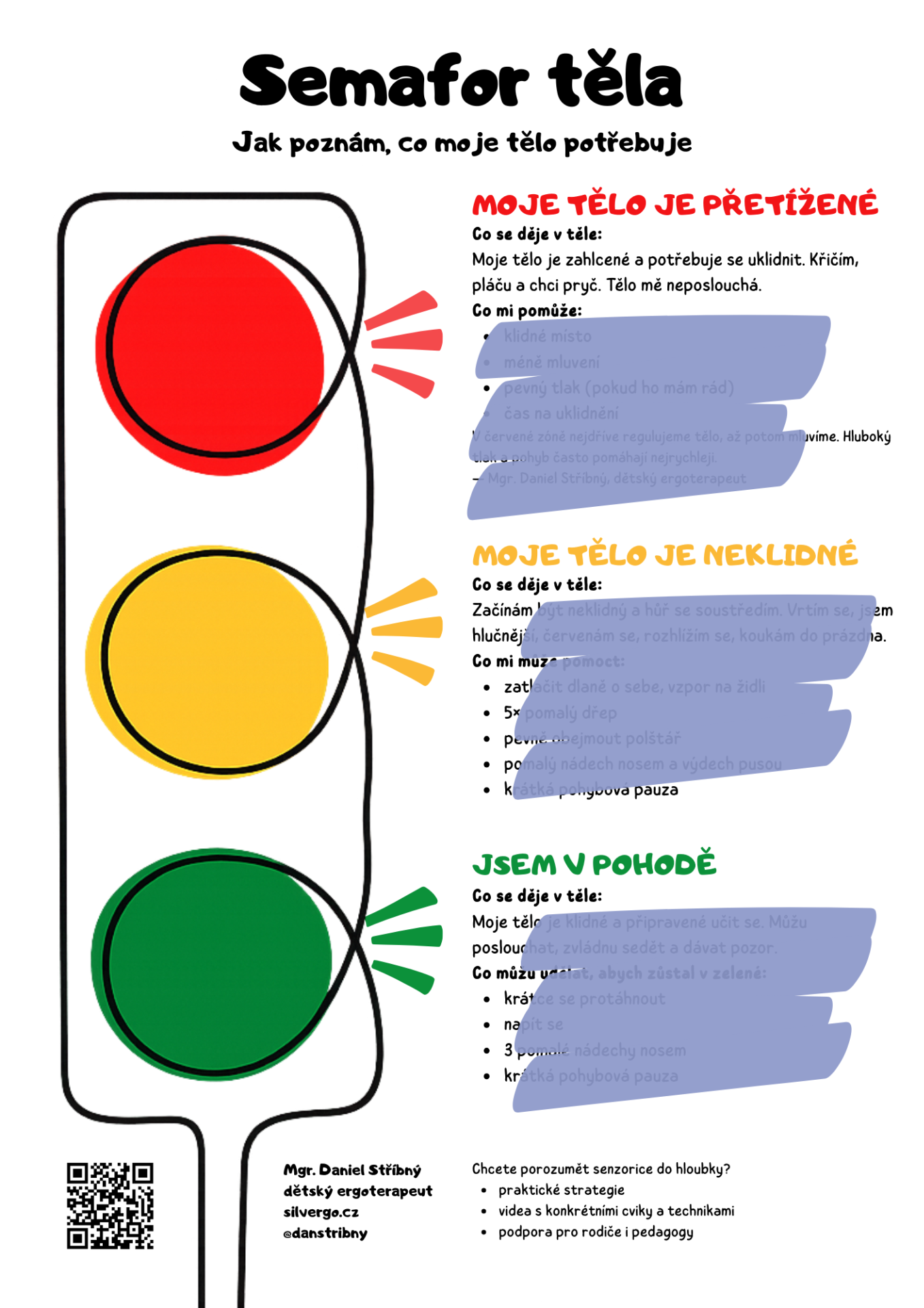 Semafor těla - zdarma plakát do třídy